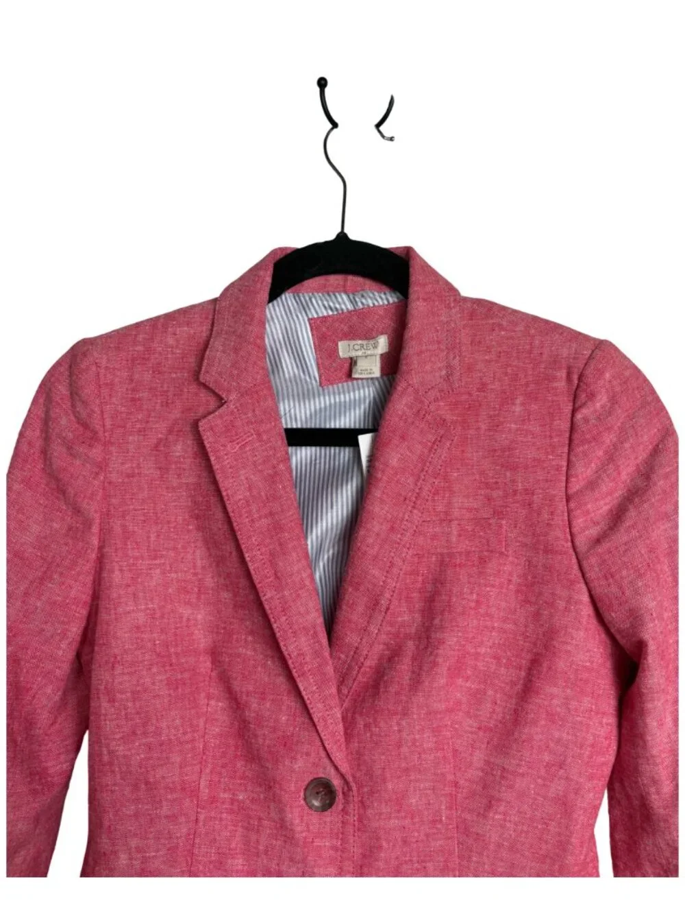 J.Crew Schoolboy Linen Cotton Blazer Jacket Women's Red Tailored Preppy Size 0